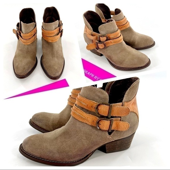 Rebels Sz 6 Boho Double Strap Ankle Booties Anthropologie - Picture 1 of 13
